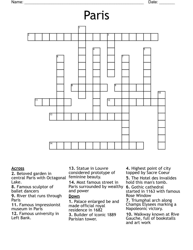 Paris Crossword