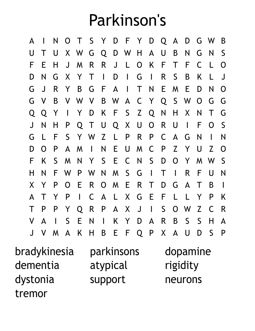 Parkinson's Word Search