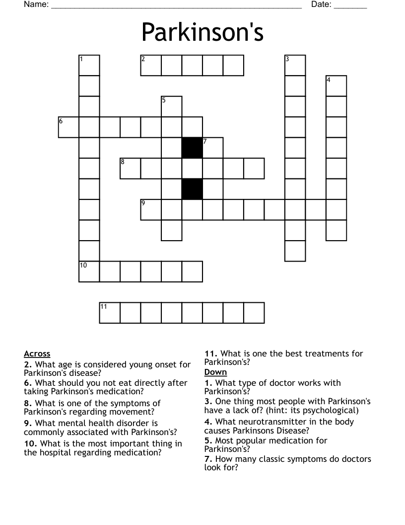 Parkinson's  Crossword