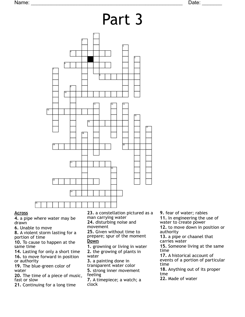 Part 3 Crossword