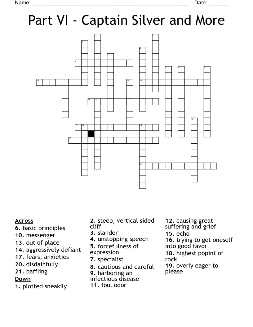 Part VI - Captain Silver  and More Crossword