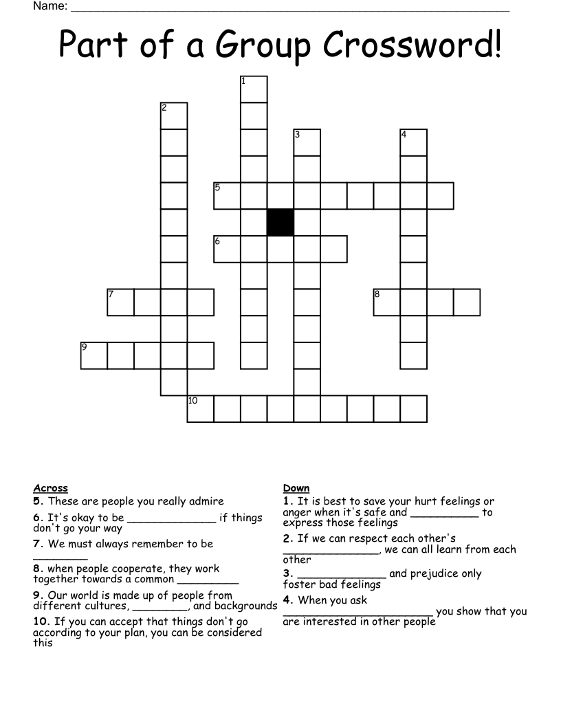 Part of a Group Crossword!
