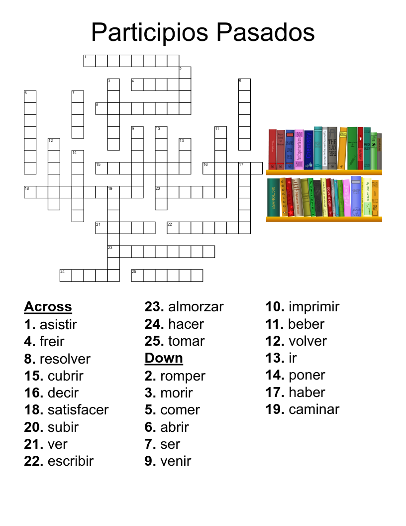 Participios Pasados Crossword