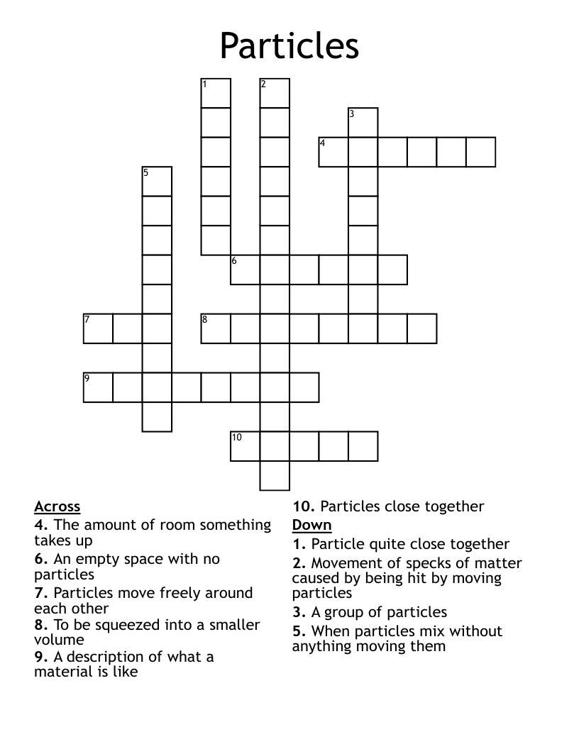Particles Crossword
