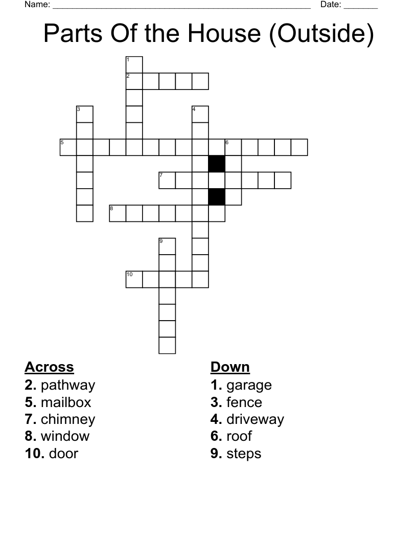 Parts Of the House (Outside) Crossword