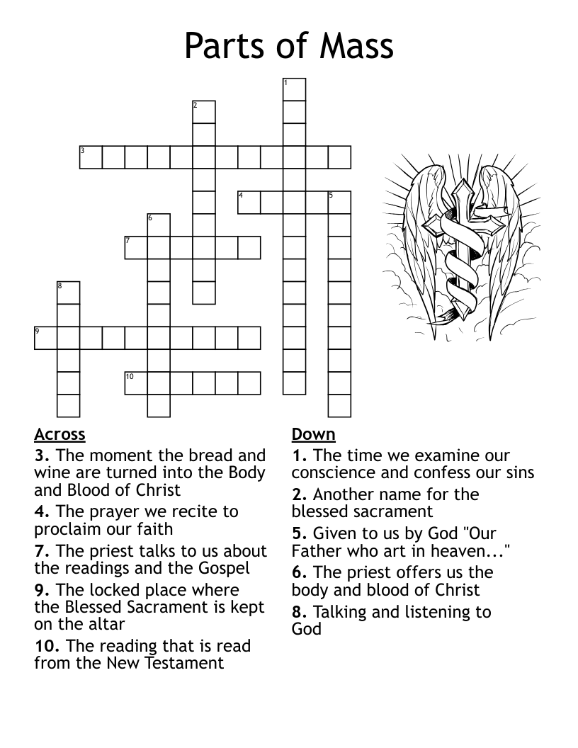 Parts of Mass Crossword