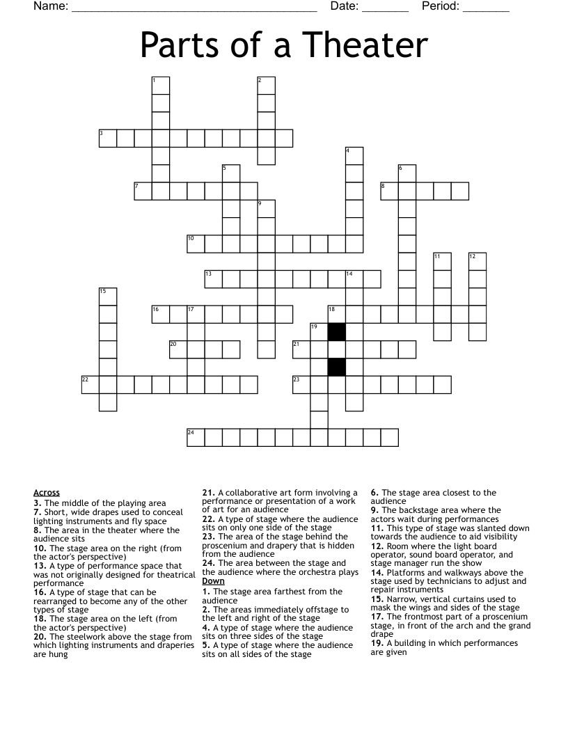 Parts of a Theater Crossword