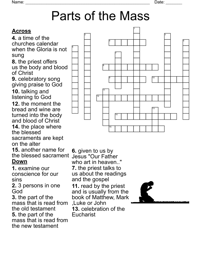 Parts of the Mass Crossword