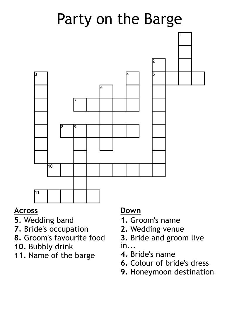 Party on the Barge Crossword