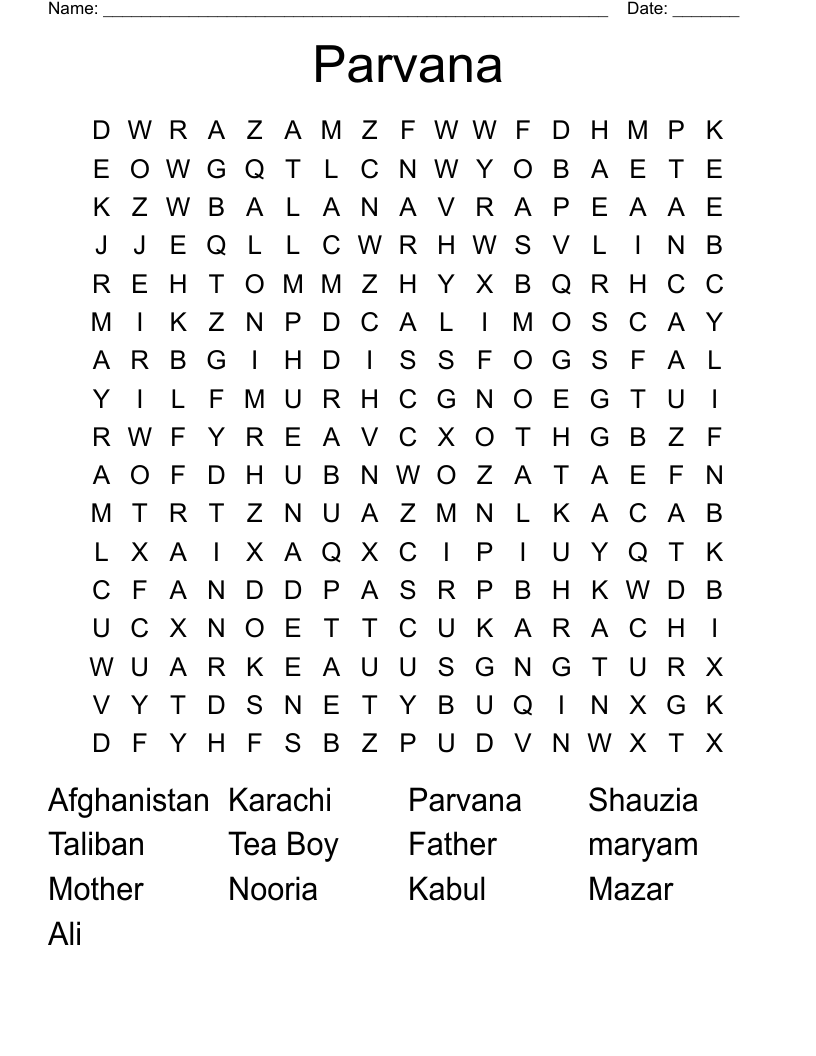 Parvana Word Search