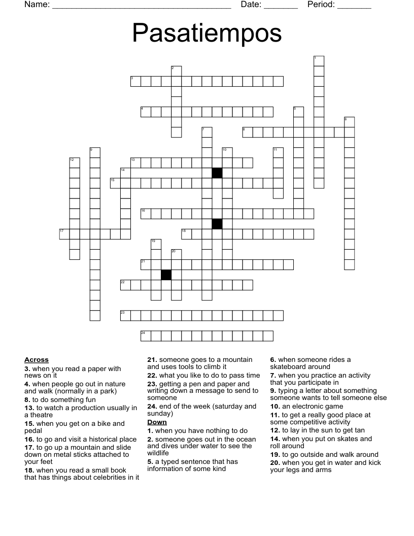 Pasatiempos  Crossword