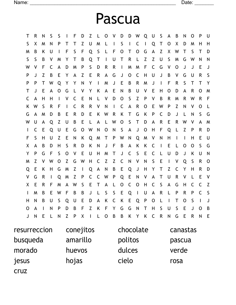 Pascua Word Search