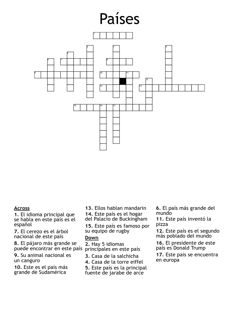 Países Crossword