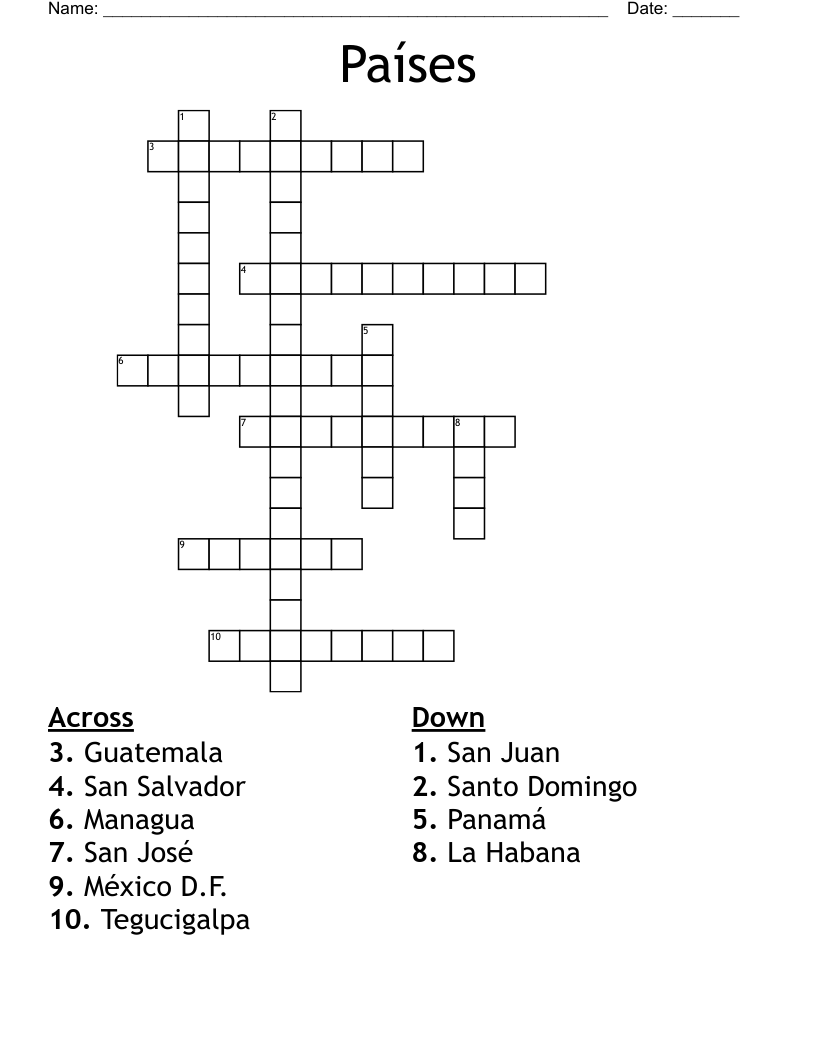 Países  Crossword