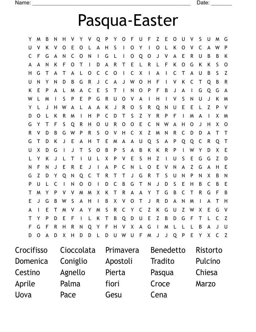Pasqua-Easter Word Search