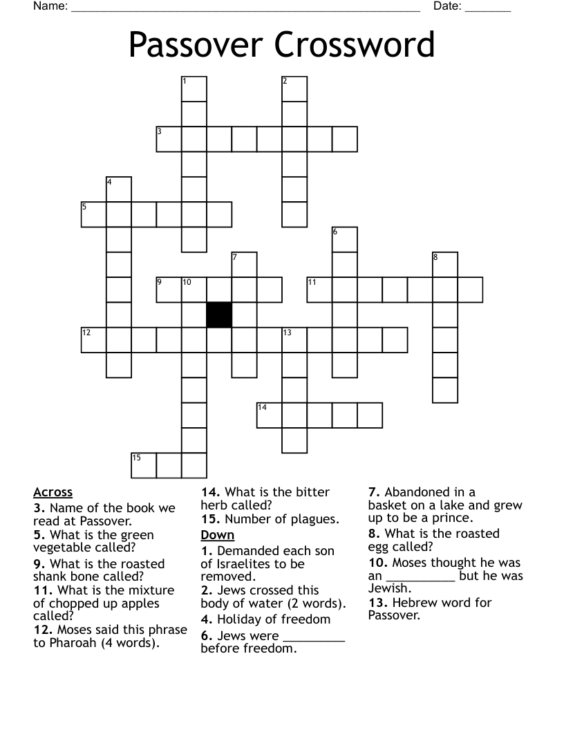Passover Crossword