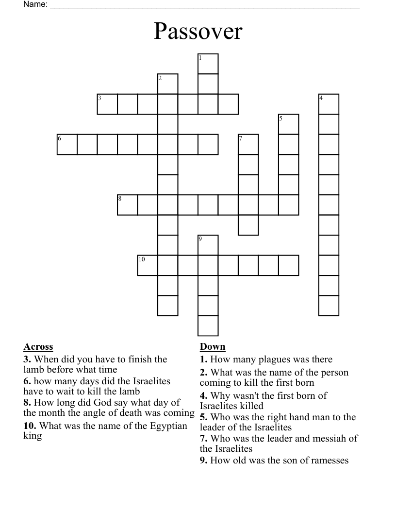 Passover Crossword