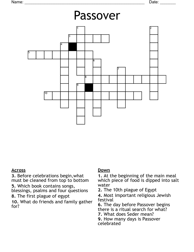 Passover Crossword