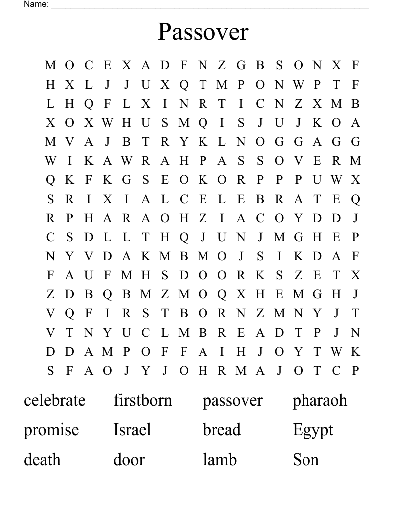 Passover Word Search