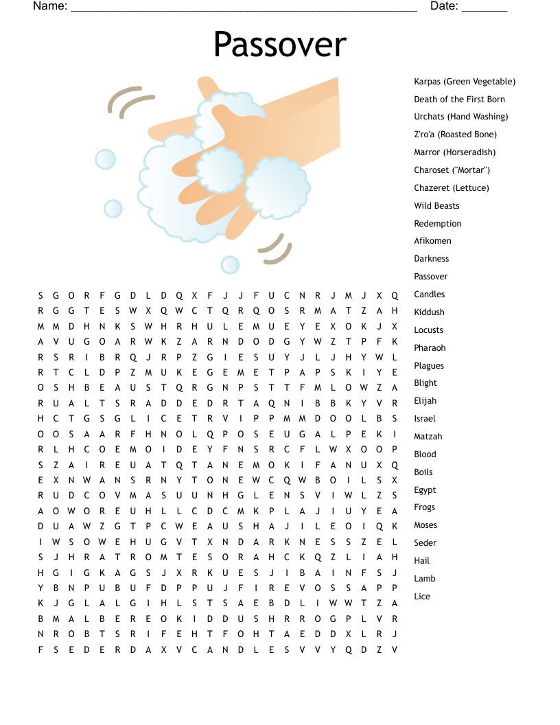 Passover Word Search