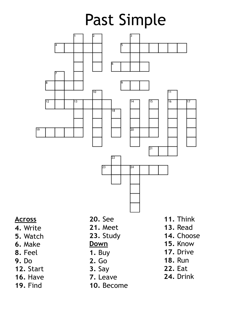 Past Simple Crossword