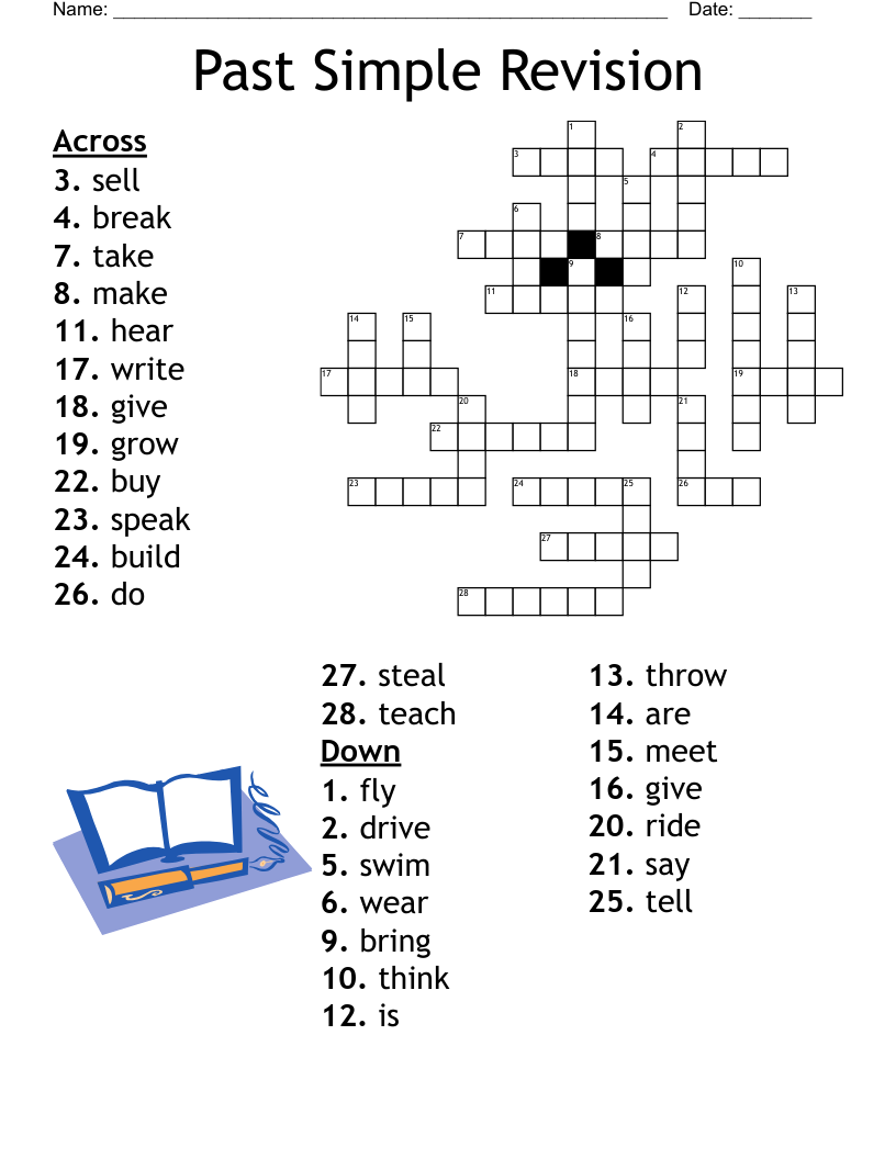 Past Simple Revision Crossword