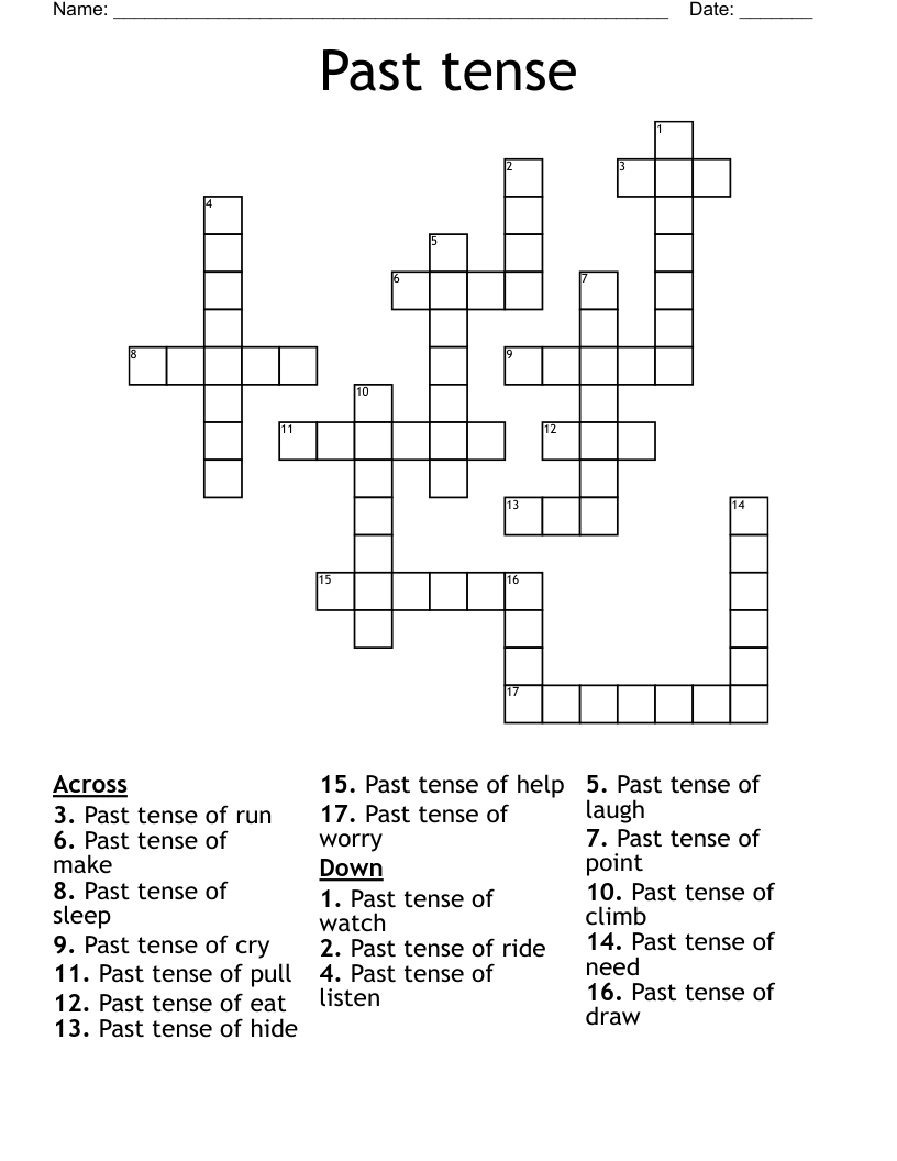 Past tense Crossword