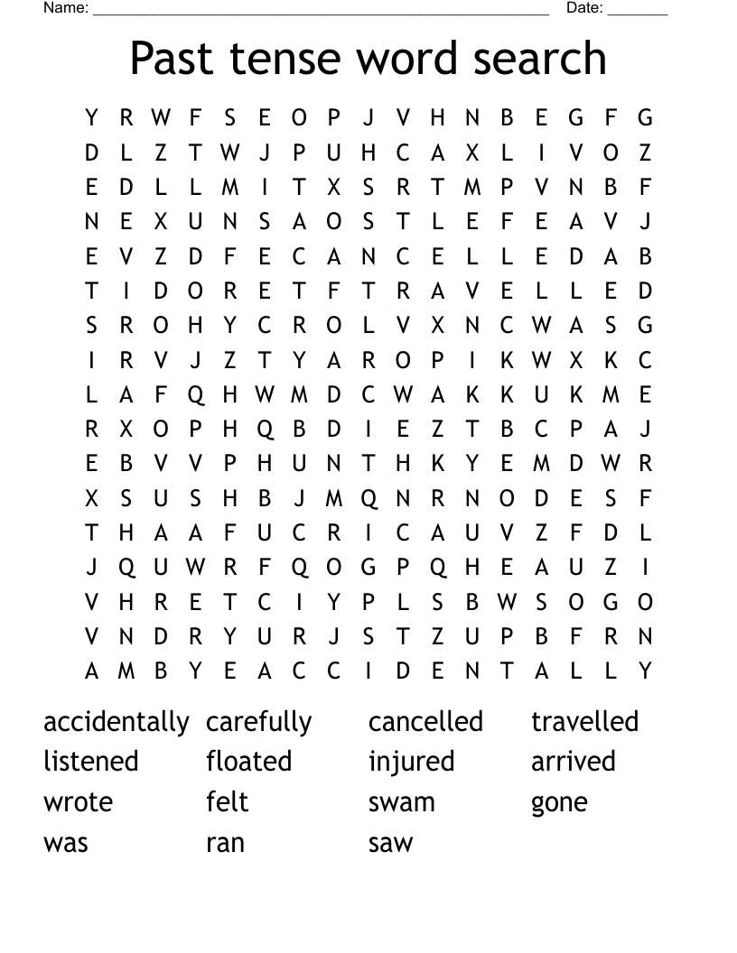 Past tense word search