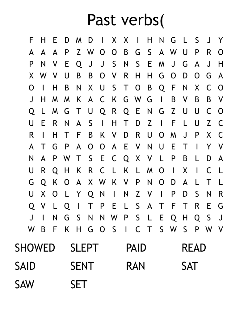 Past verbs(  Word Search