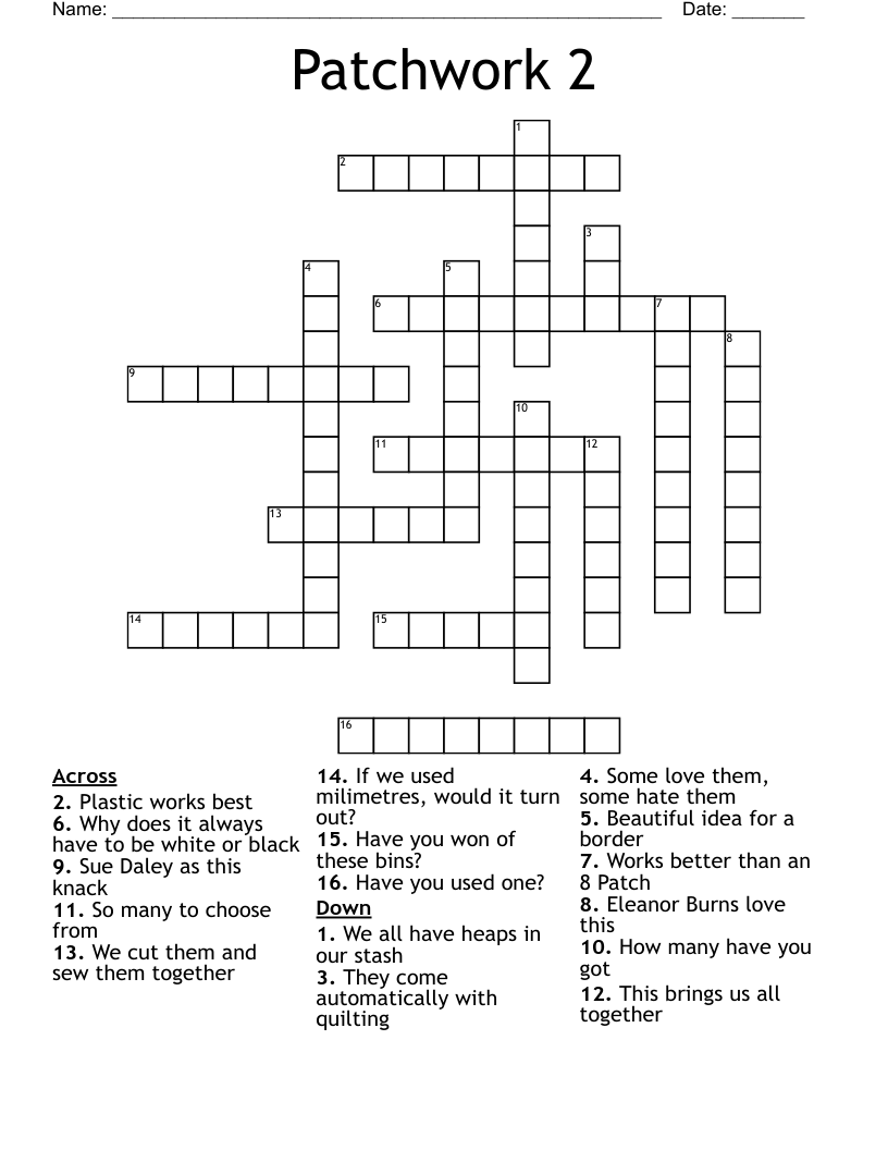 Patchwork 2 Crossword