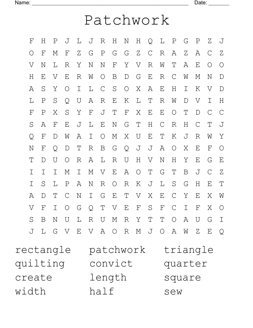 Patchwork Word Search