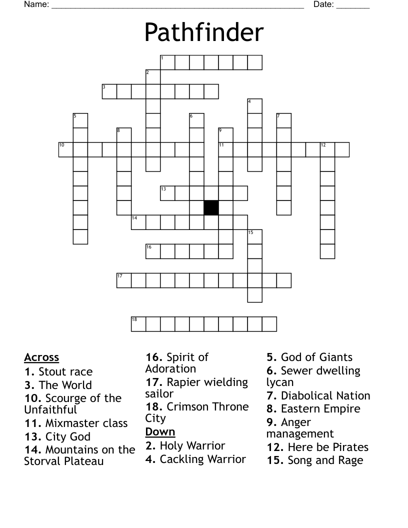 Pathfinder Crossword