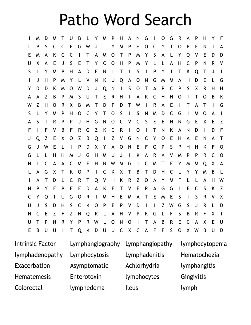 Patho Word Search