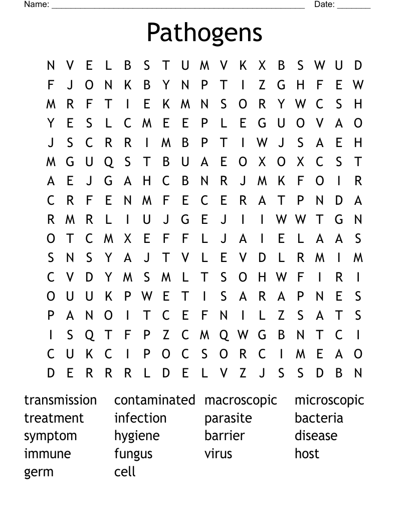 Pathogens Word Search