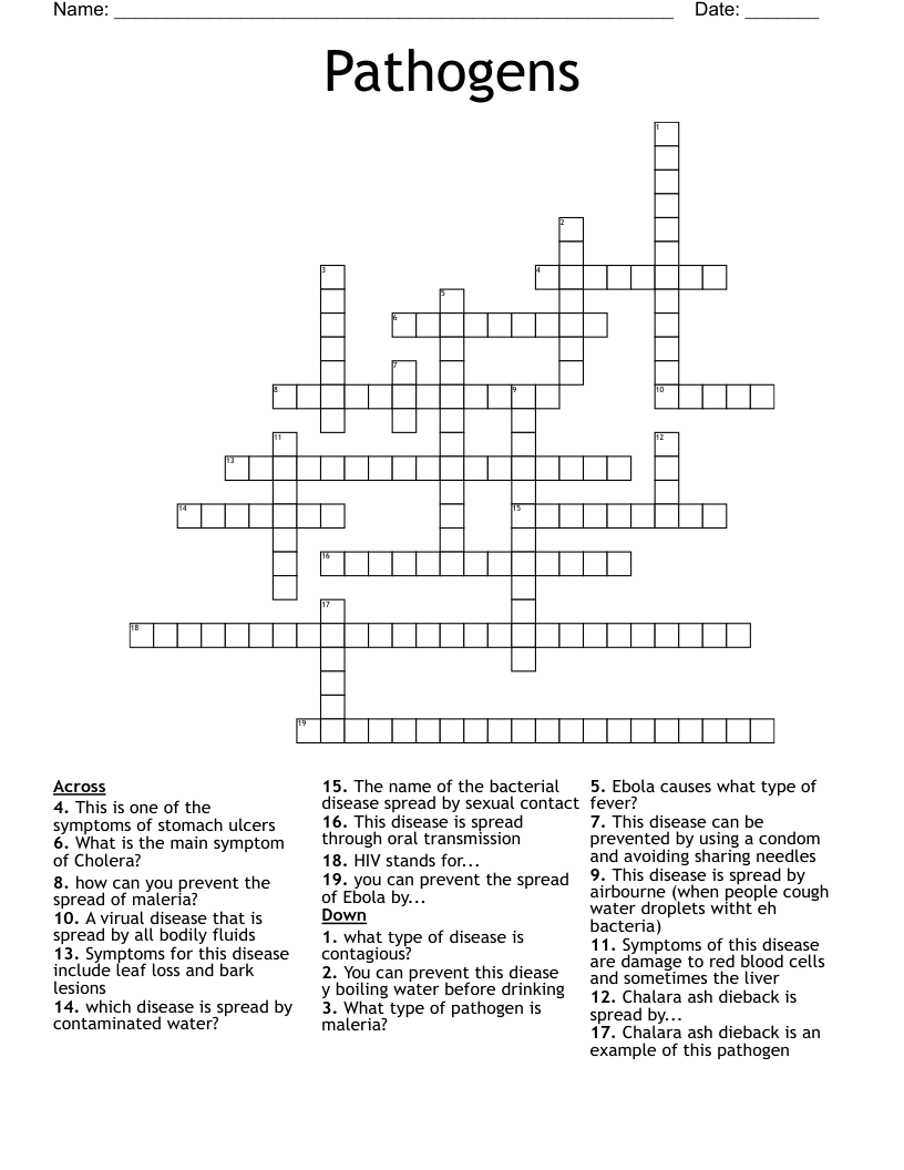 Pathogens Crossword