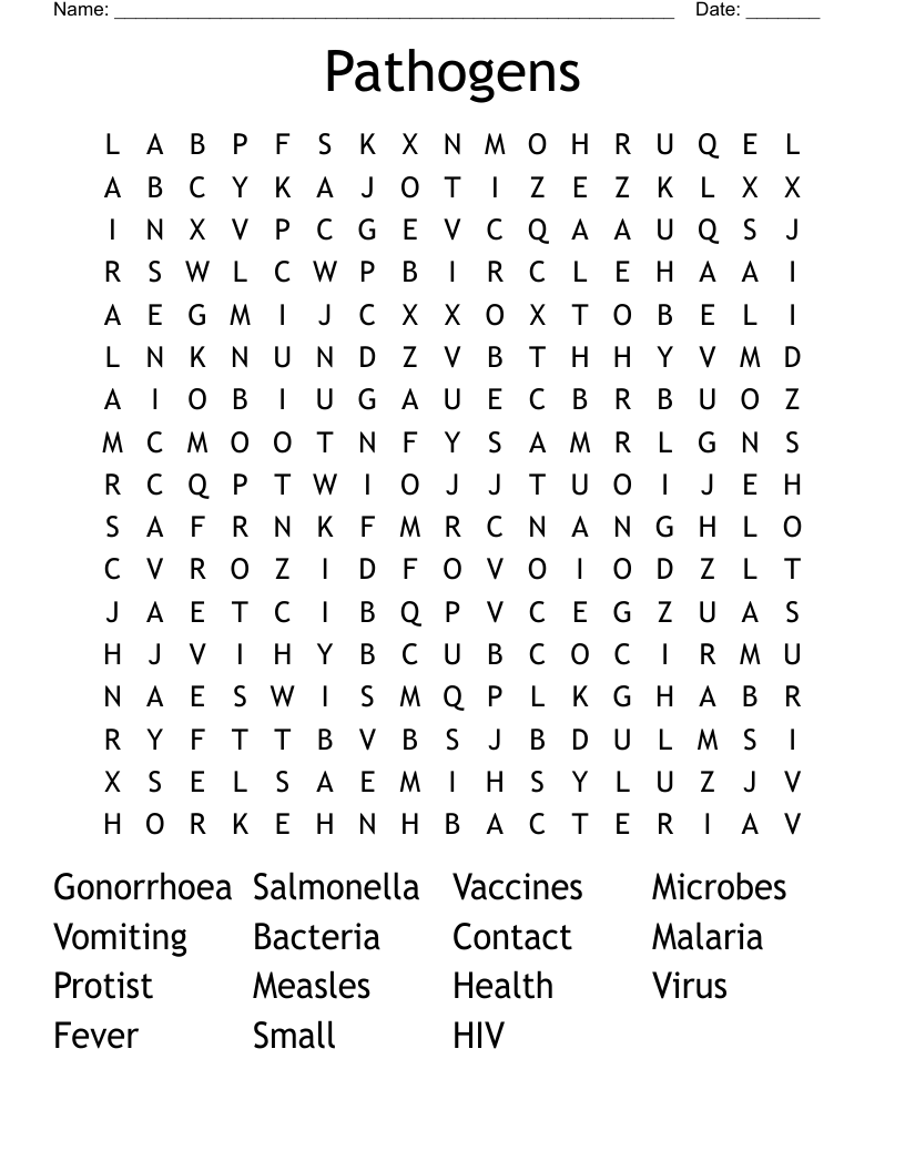Pathogens Word Search