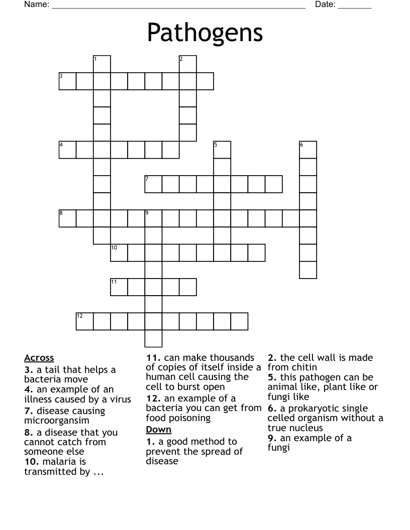 Pathogens Crossword