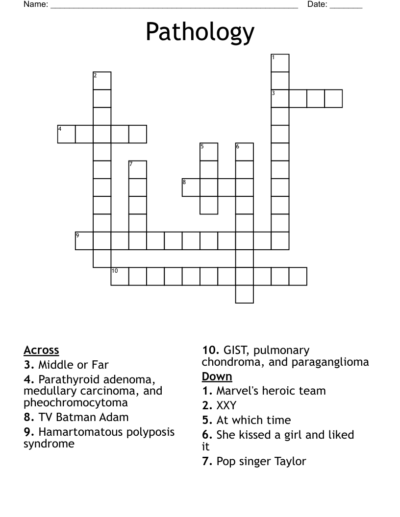 Pathology Crossword