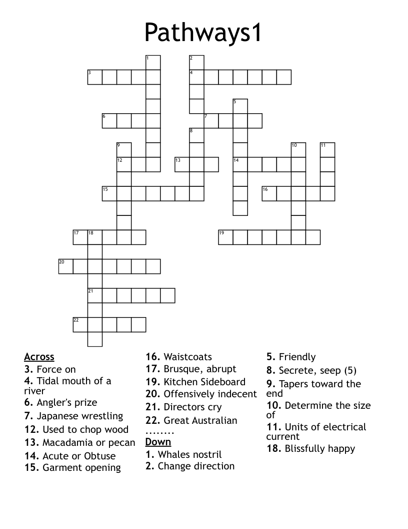 Pathways1 Crossword