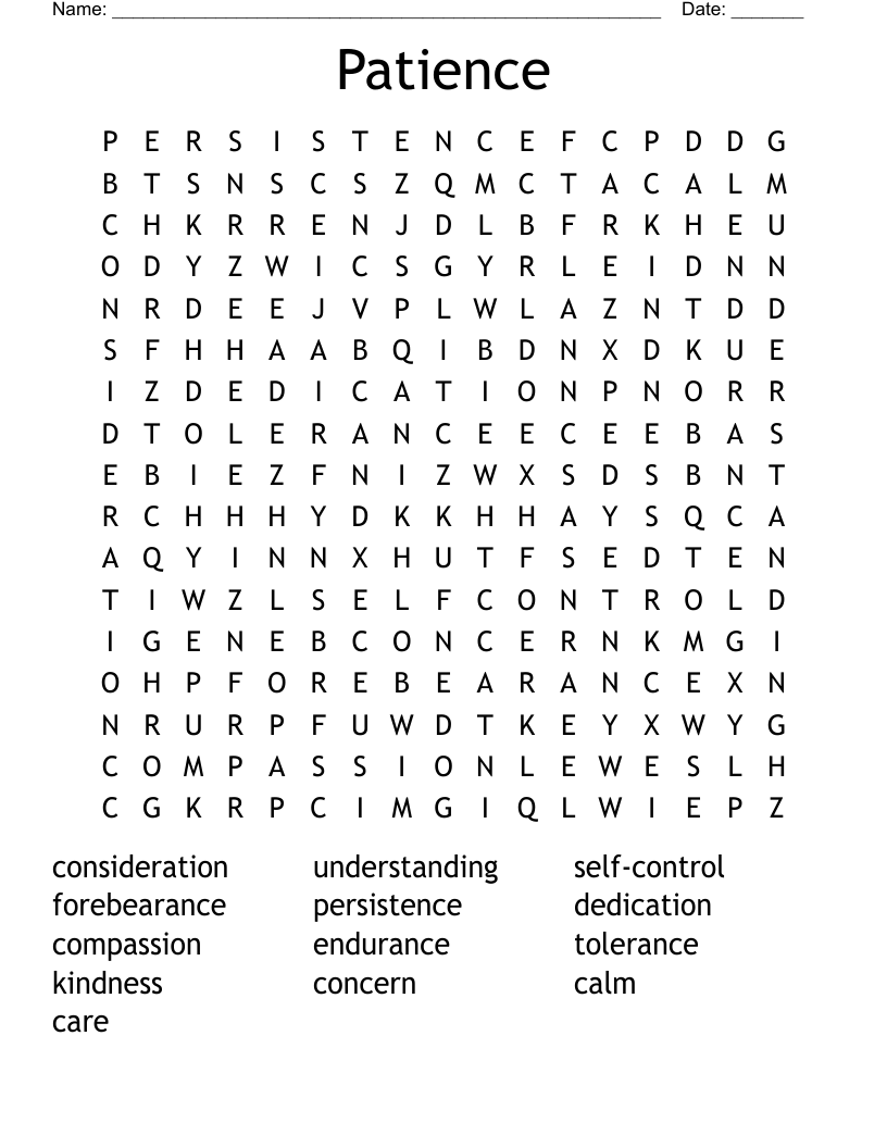Patience Word Search