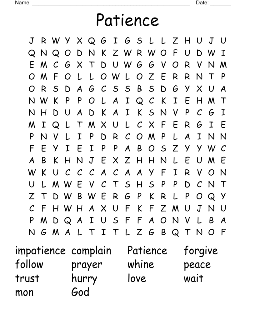 Patience Word Search