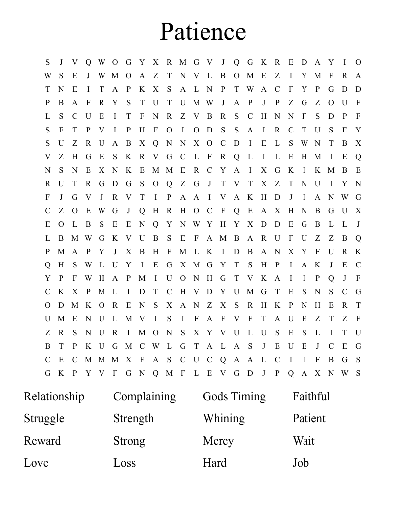 Patience Word Search