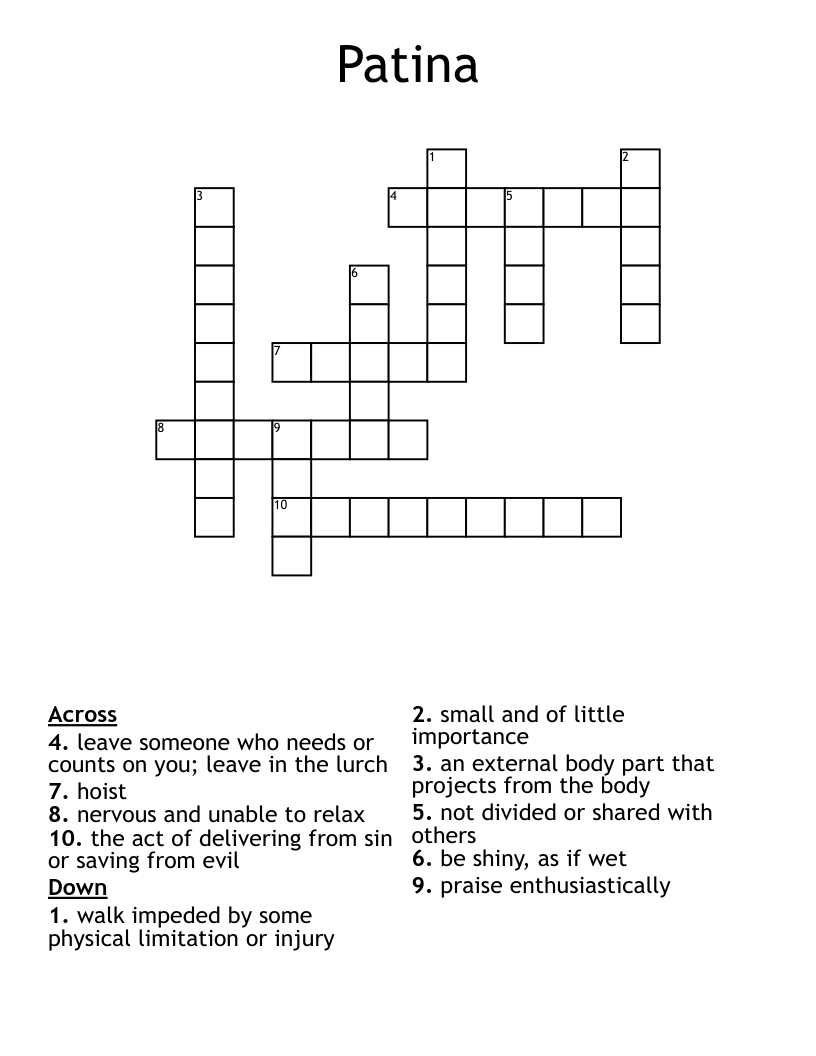 Patina Crossword