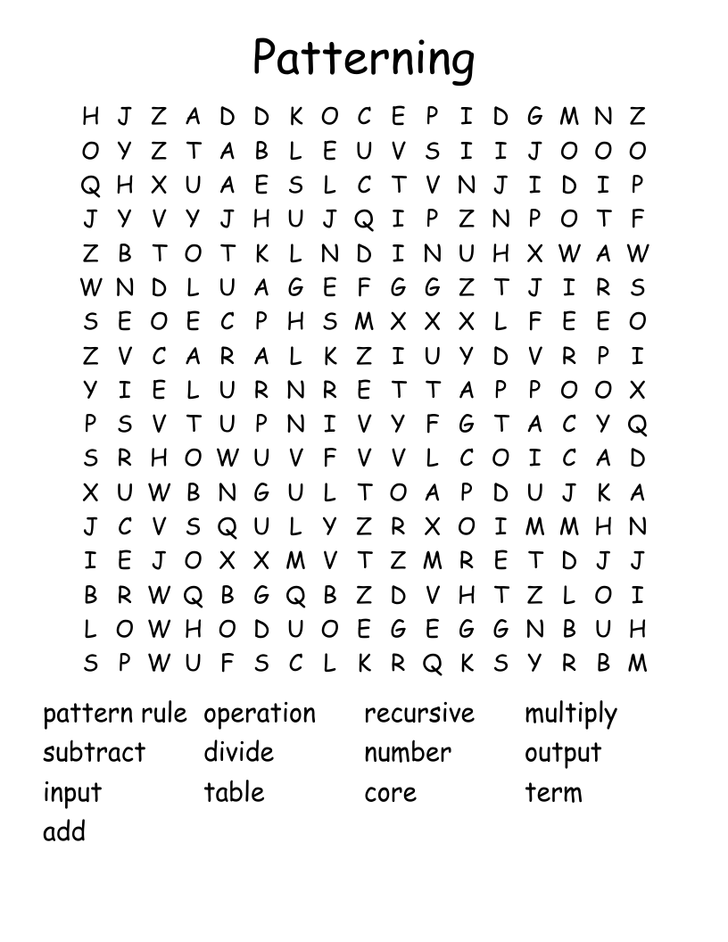 Patterning Word Search