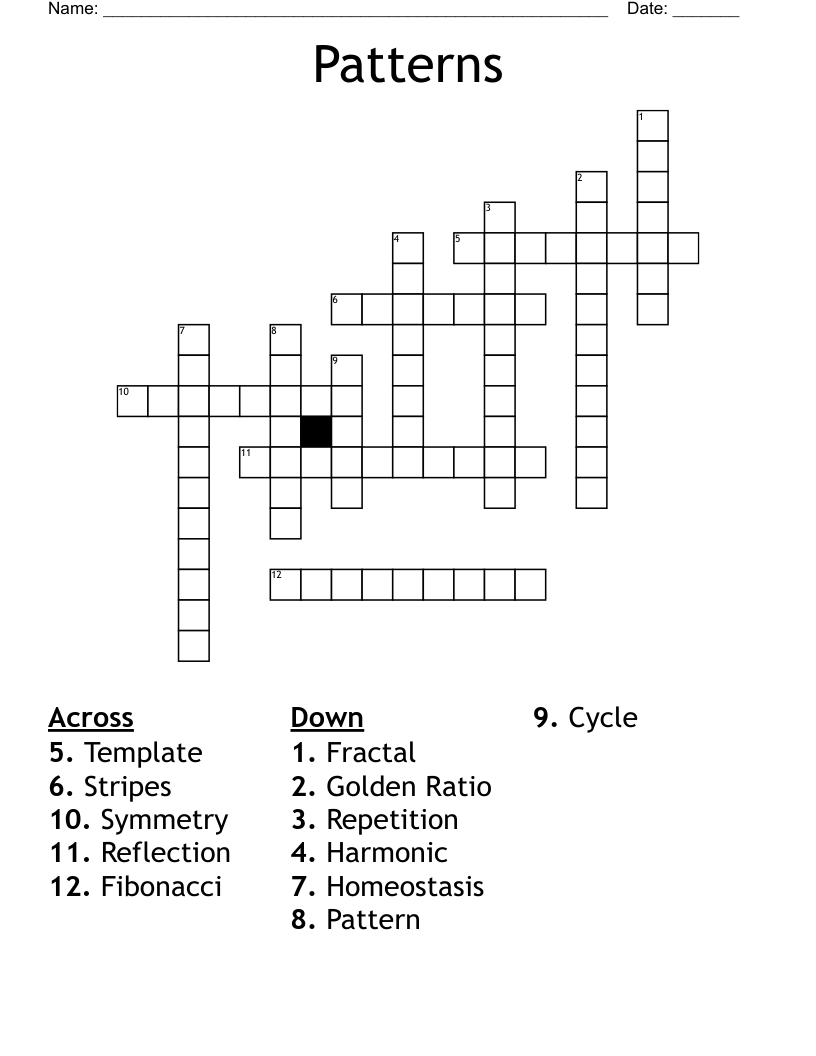Patterns Crossword