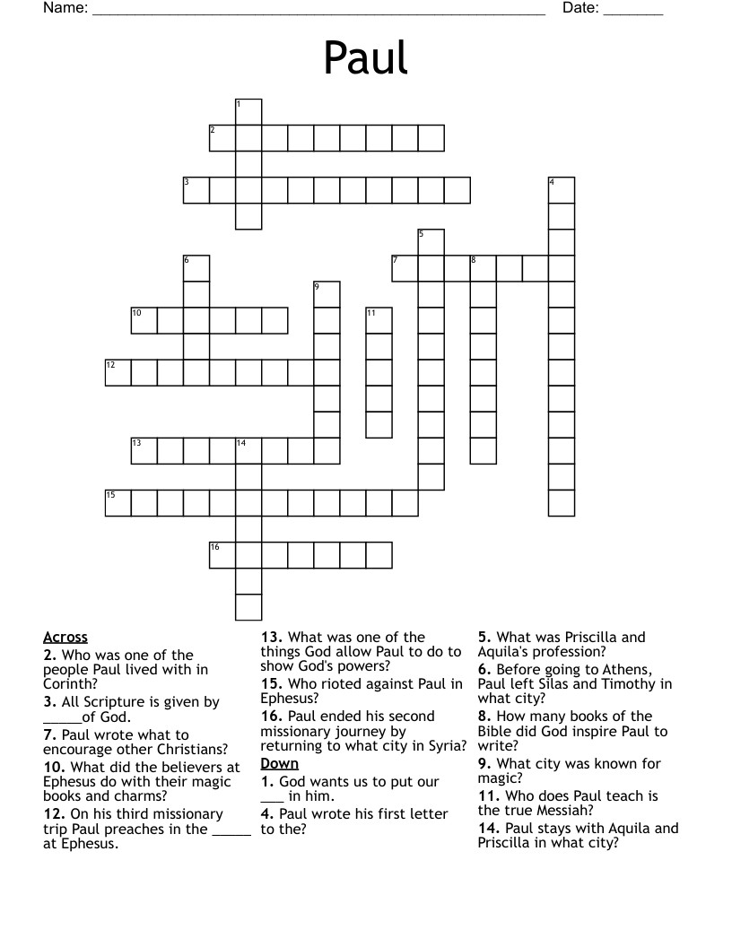 Paul Crossword