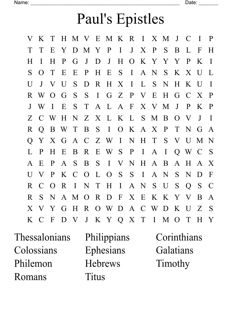Paul's Epistles Word Search
