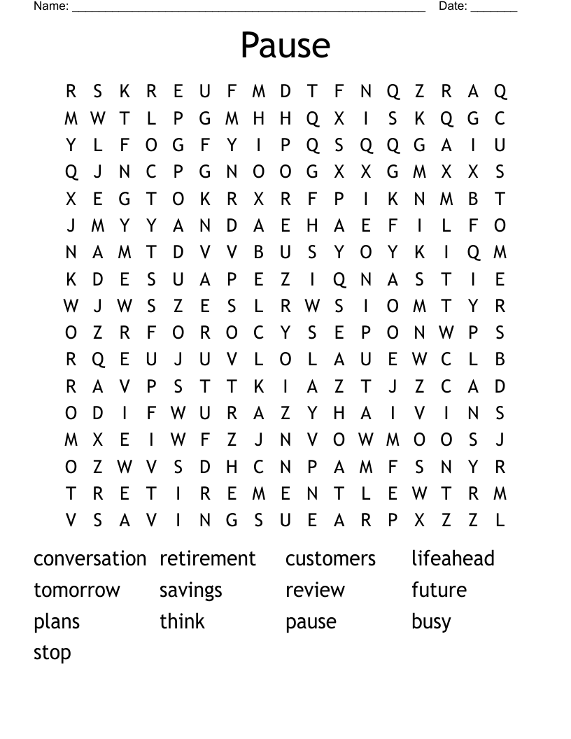 Pause Word Search
