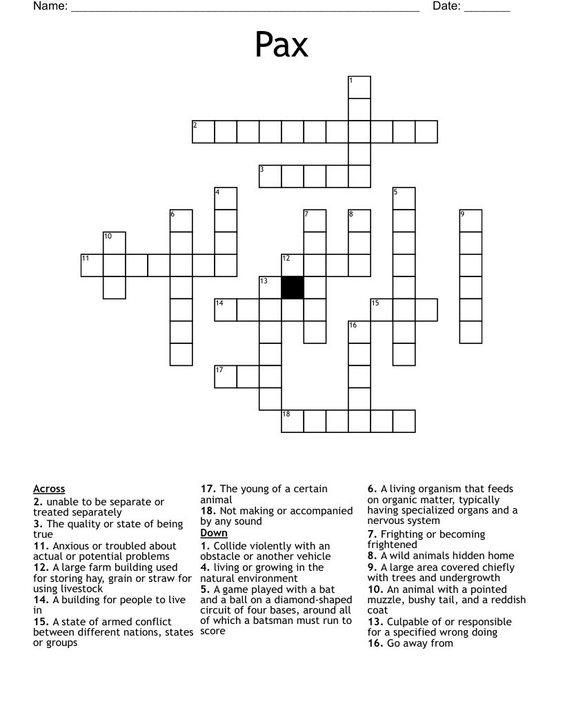 Pax Crossword