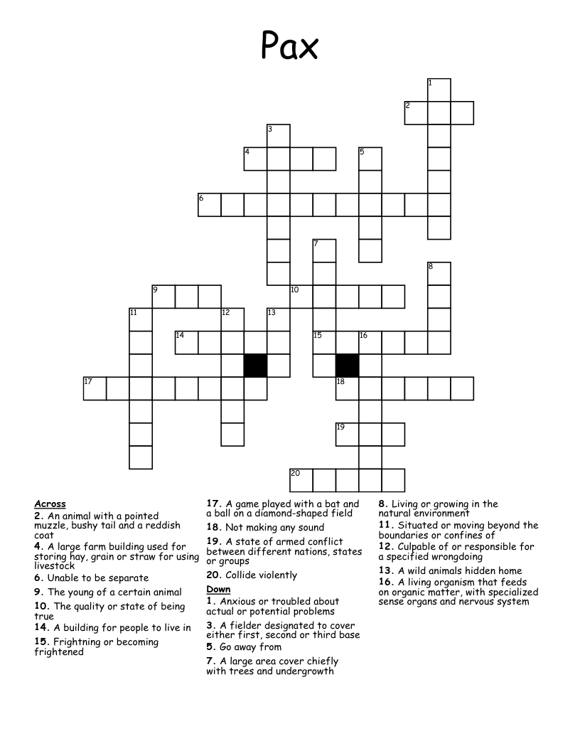 Pax Crossword